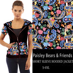 Paisley Bears & Friends Short Sleeved Hooded Jacket- GC74