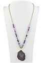 Natural bead and stone necklace Purple