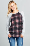 Plaid Top with Button Detail