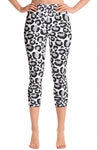 White Leopard Capri Leggings