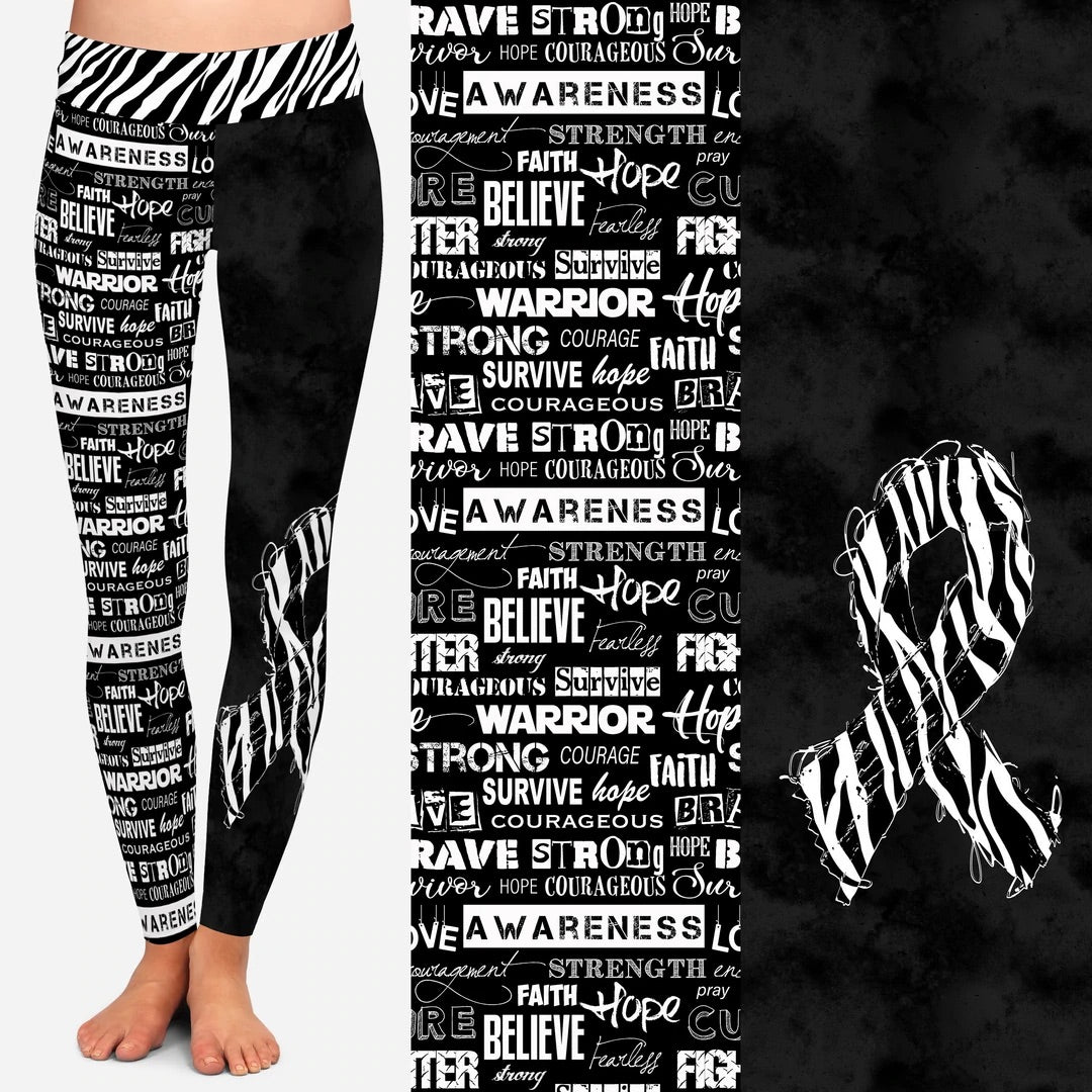 Zebra Awareness Ribbon Leggings