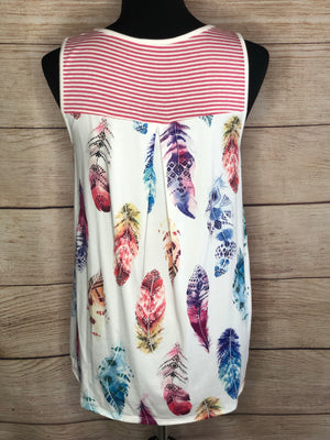 Stripes and Feathers Criss Cross Tank