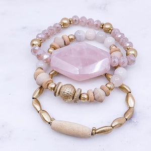 Pink Goddess Stack Bracelet