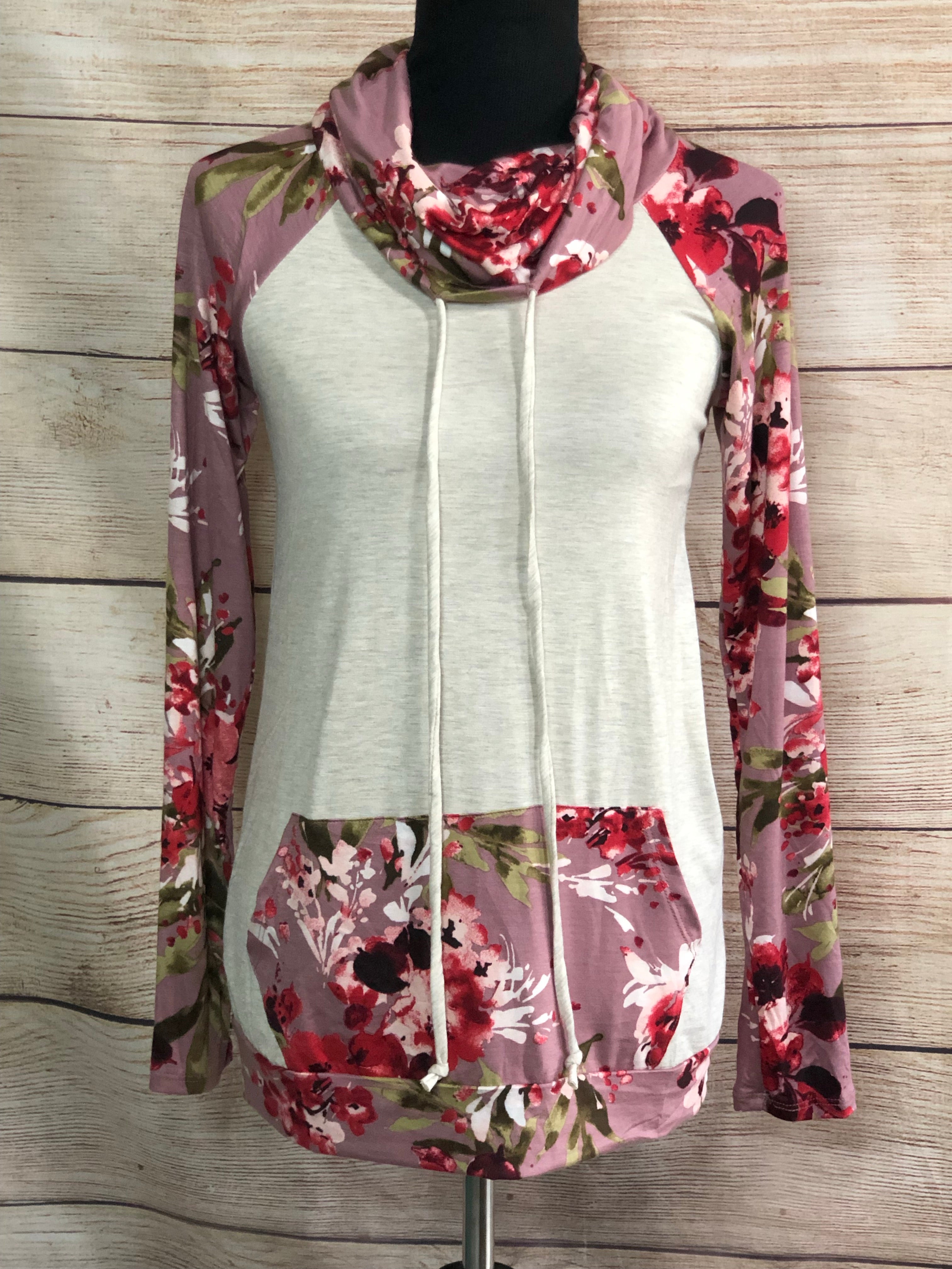 Floral Cowl Neck Top