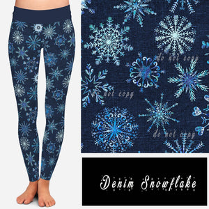 Denim Snowflake Leggings- GCHR1