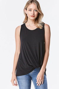 Black Tie front Racerback Tank