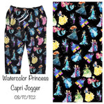 Watercolor Princess Capri Jogger- No Cuff