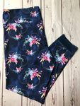 Ms. Floral Capri Leggings with Lace