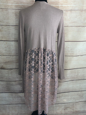 Mocha cardigan with lace back