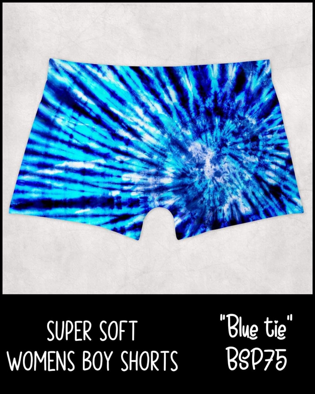 BSP75 Blue Tie Dye Boy Shorts- KC026