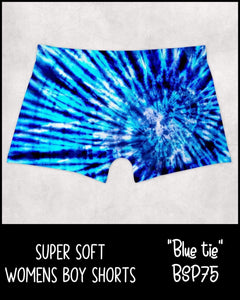 BSP75 Blue Tie Dye Boy Shorts- KC026