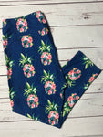 Floral Pineapple Capri Leggings