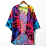 Rainbow Tie Dye Chiffon Kimono- JAI24