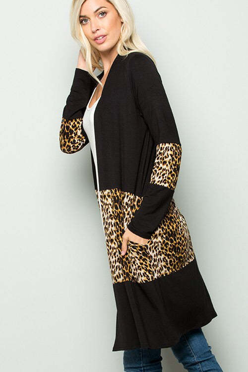 Leopard Block Cardigan