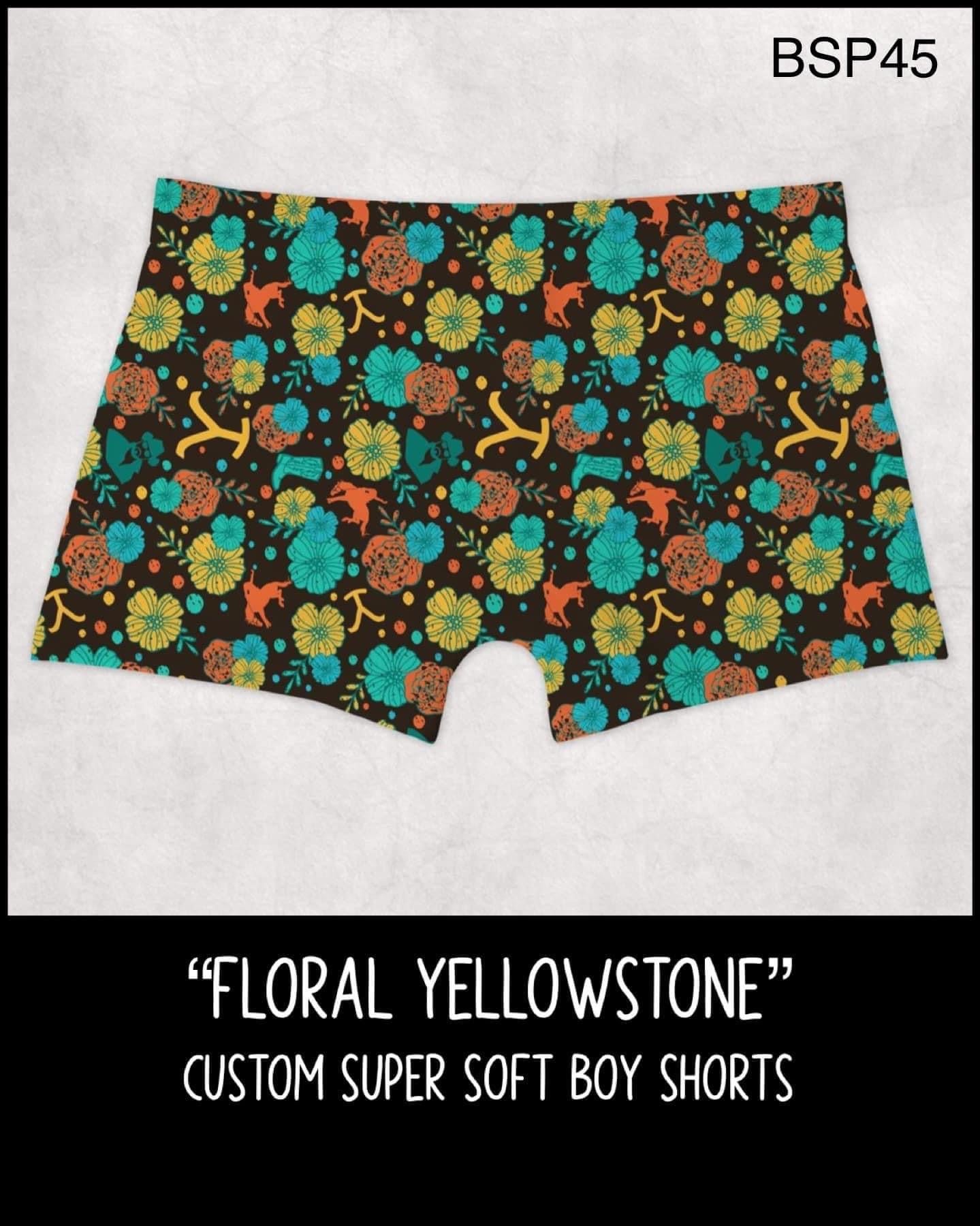 Floral Yellowstone Boy Shorts- KC018