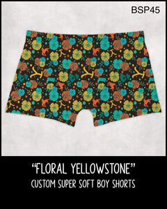 Floral Yellowstone Boy Shorts- KC018