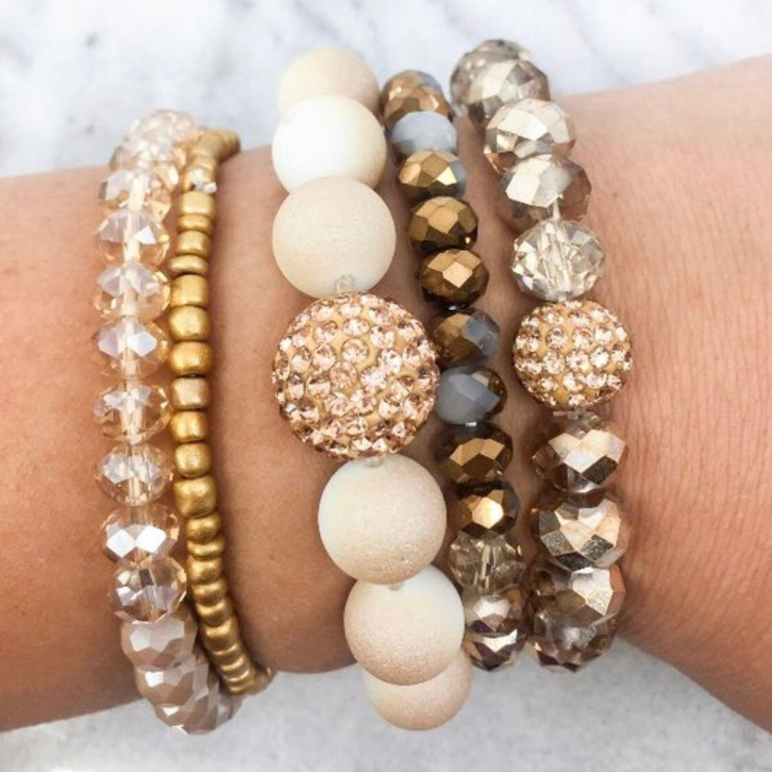 Shine Bracelet Set Nude