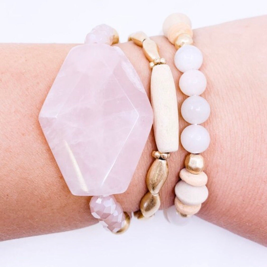 Pink Goddess Stack Bracelet